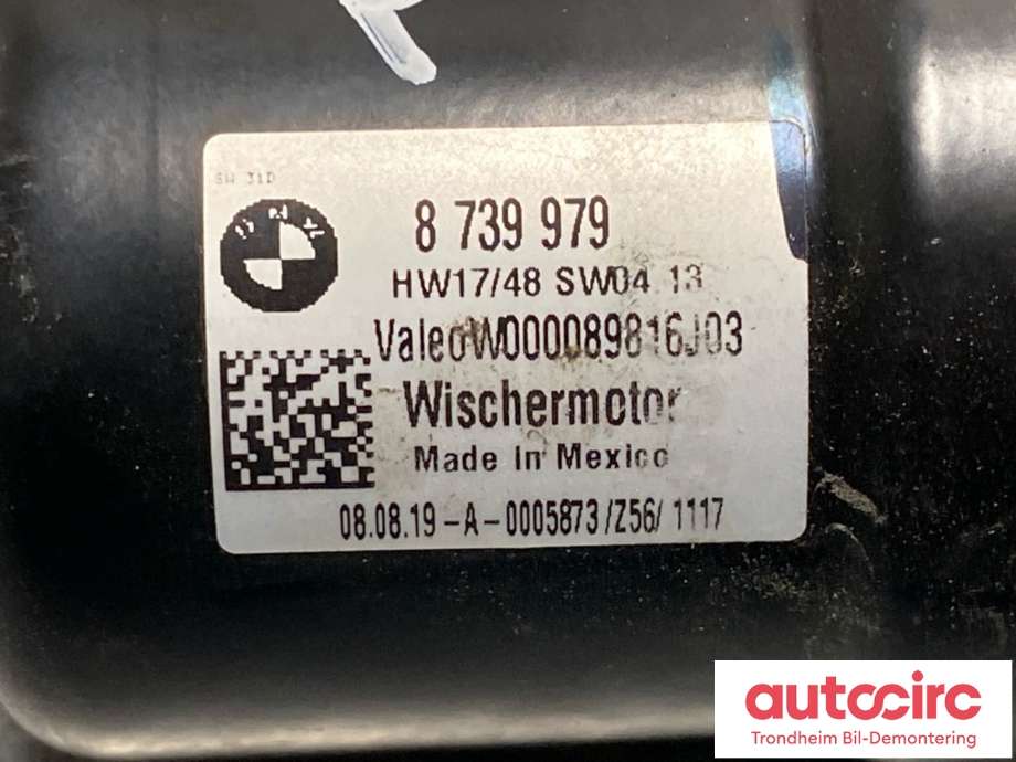 Viskermotor frontrute til BMW X5 2018-->> (G05) (G05) (61619880517|)