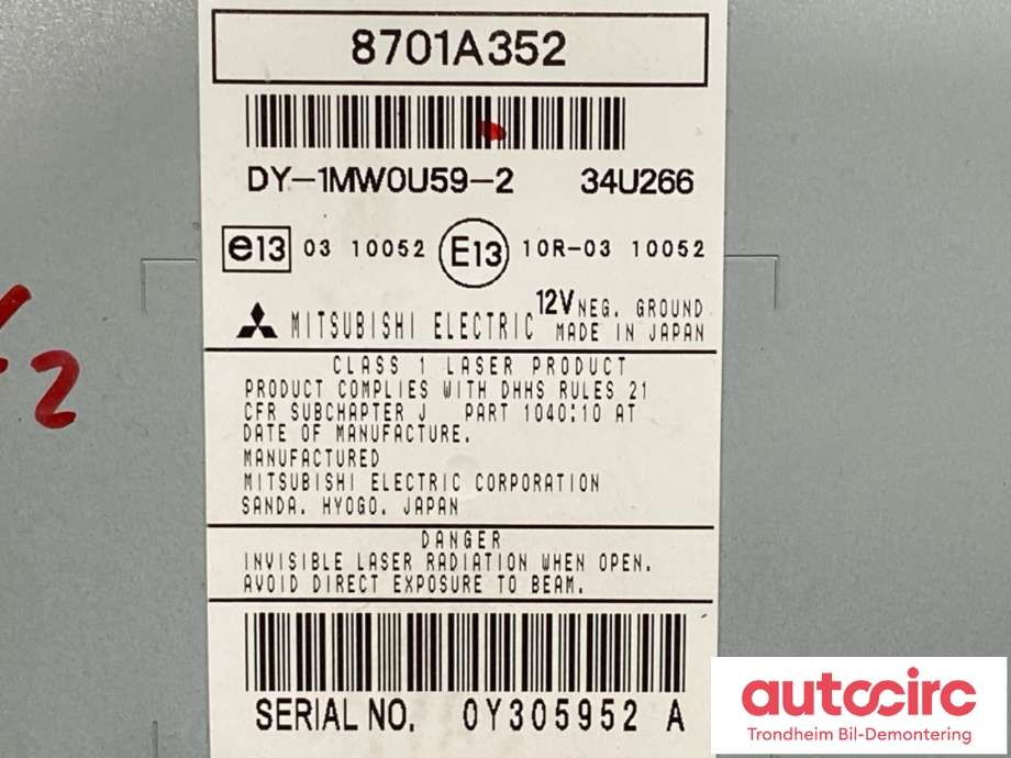 Bilstereo til Mitsubishi ASX 2010-2019