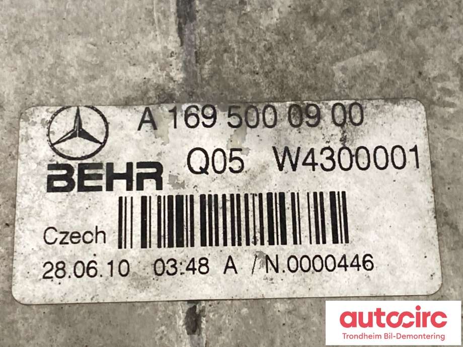 Intercooler til Mercedes B-Klasse 2008-2011 (Fase 2) (W245) (W245) (A1695000900|)