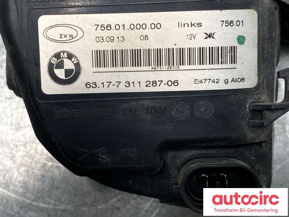Tåkelykt venstre foran til BMW 7-Serie 2009-2015 (F01/F02/F03/F04) (F01/F02/F03/F04) (63 17 7 311 287|)