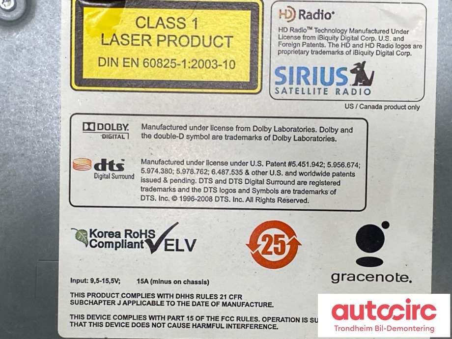 Bilstereo til BMW 7-Serie 2009-2015 (F01/F02/F03/F04) (F01/F02/F03/F04) (65129199602|)