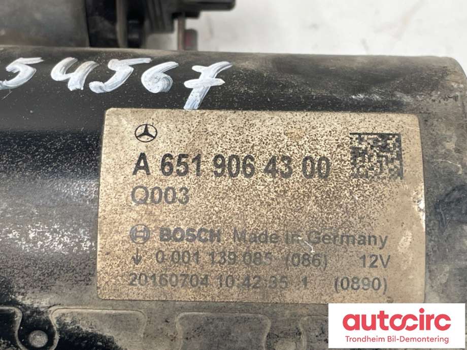 Starter diesel til Mercedes Vito 2014-->> (W447) (W447) (A6519064300|)