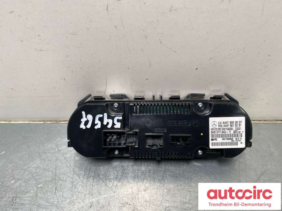 Varmeapparat betjening til Mercedes Vito 2014-->> (W447) (W447) (A 447 900 00 07|A 447 900 23 08|)