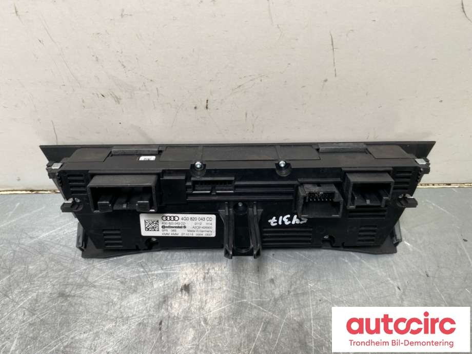 Varmeapparat betjening til Audi A6, Allroad 2015-2019 (Type III, Fase 2) (C7) (C7) (4G0820043CD|)