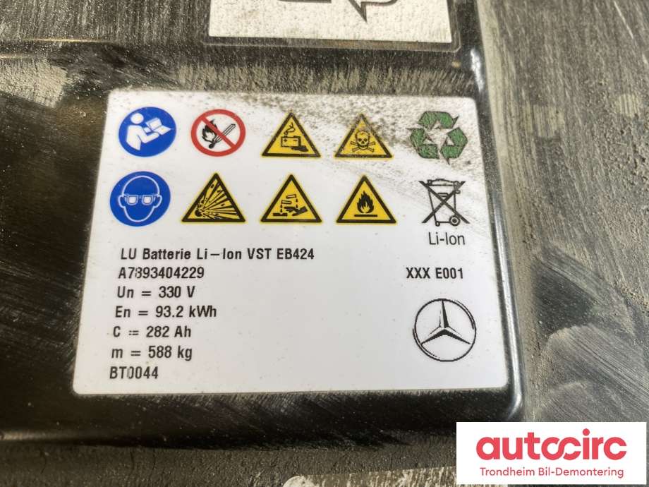 Batteripakke elbil til Mercedes EQE 2022-->> (90.6 KWH|A7893404229|A7893401443|)