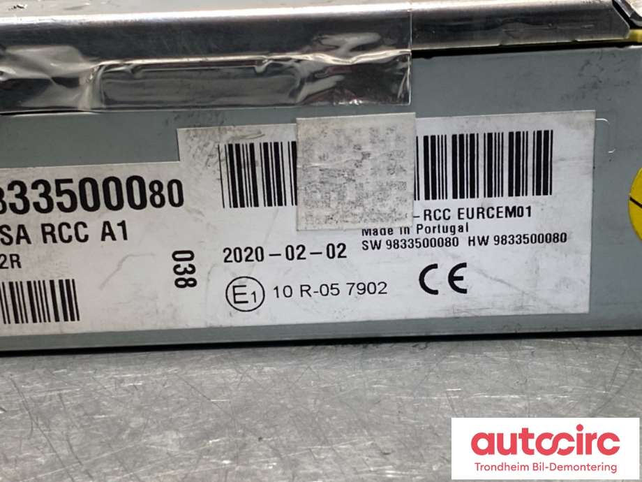 Bilstereo til Opel Corsa-e 2019-->>  (BOSCH|9833500080|7 503 900 287|)