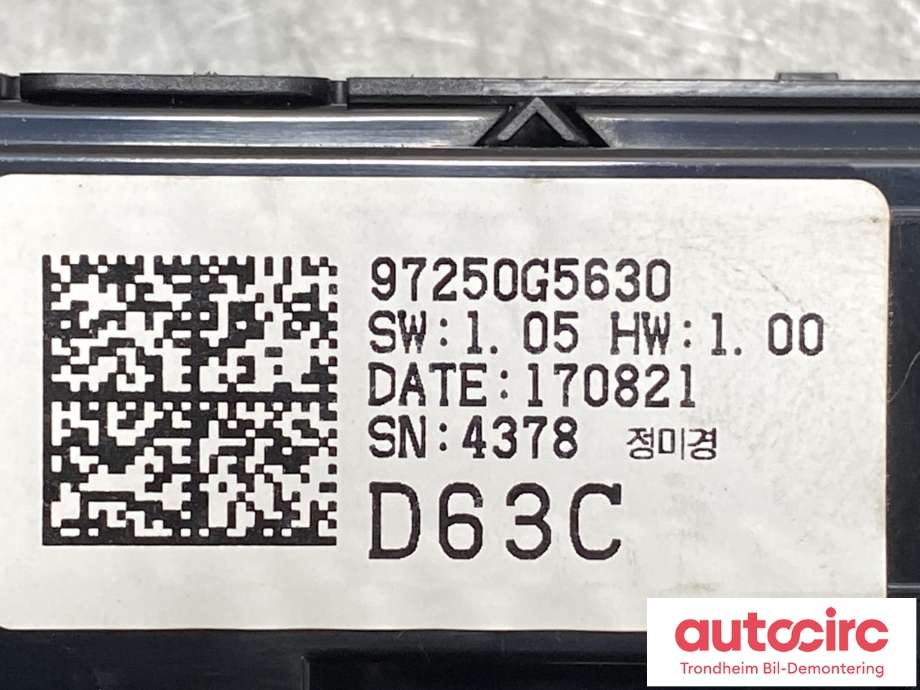 Varmeapparat betjening til Kia Niro 2016-2021 (97250G5630CA|)