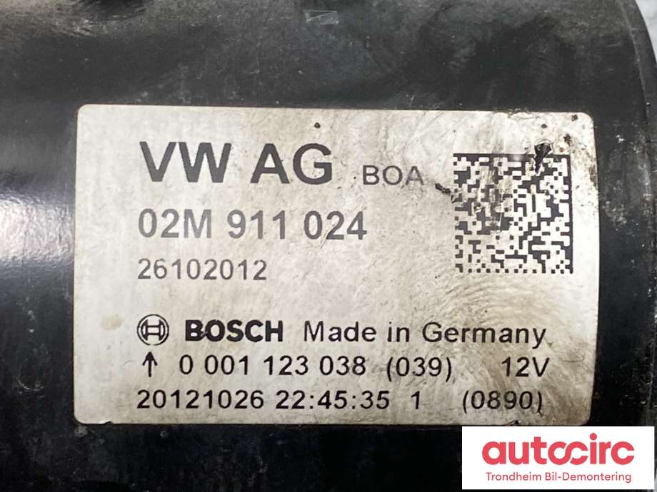 Starter diesel til Škoda Octavia 2009-2013 (Type II, Fase 2)  (02M911024|02M911024X|)