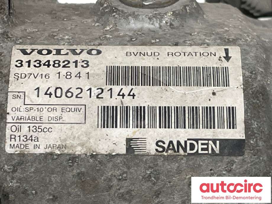 Aircondition kompressor til Volvo V60 2010-2013 (Type I, Fase 1) (31348213|36001870|)