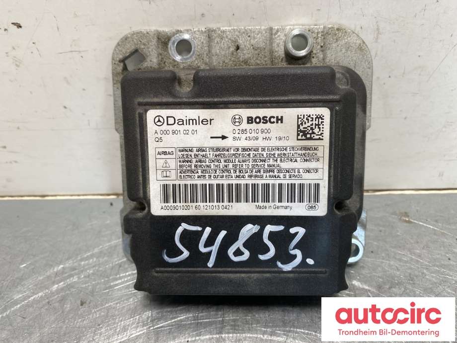 Styreenhet airbag hovedsensor til Mercedes Vito/Viano, 2010-2014 (Fase 2) (W639) (W639) (A 000 900 61 02)