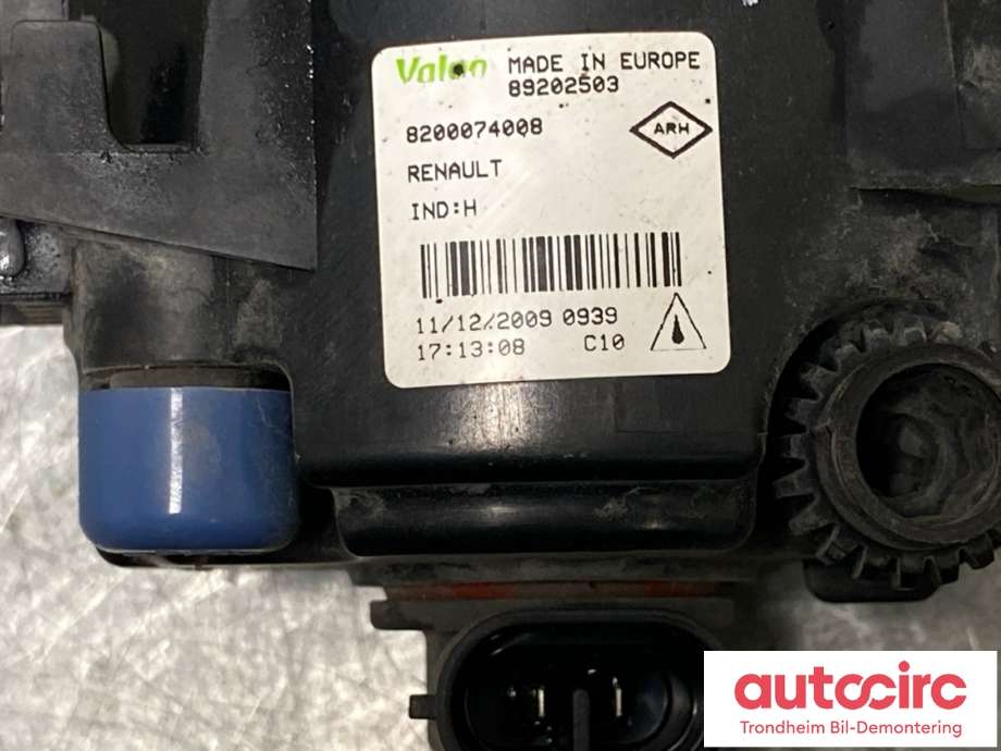 Tåkelykt høyre foran til Renault Megane 2009-2016 Type III  (8200074008|89202503|)