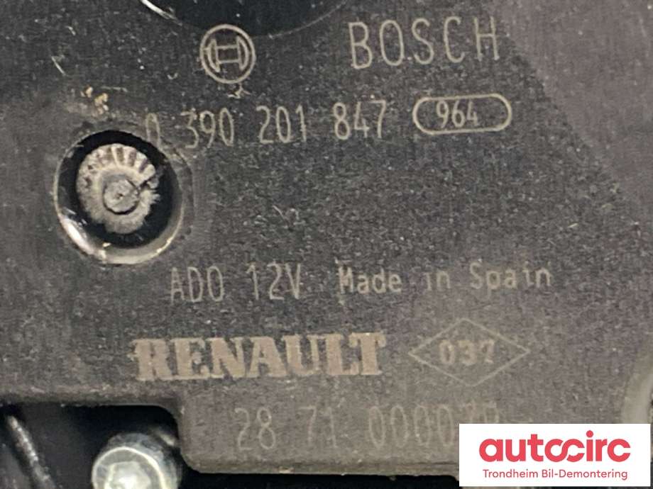 Viskermotor bakrute til Renault Megane 2009-2016 Type III  (287100007R|)
