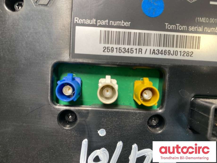 Bilstereo navigasjon skjerm til Renault Megane 2009-2016 Type III (259153451R|)