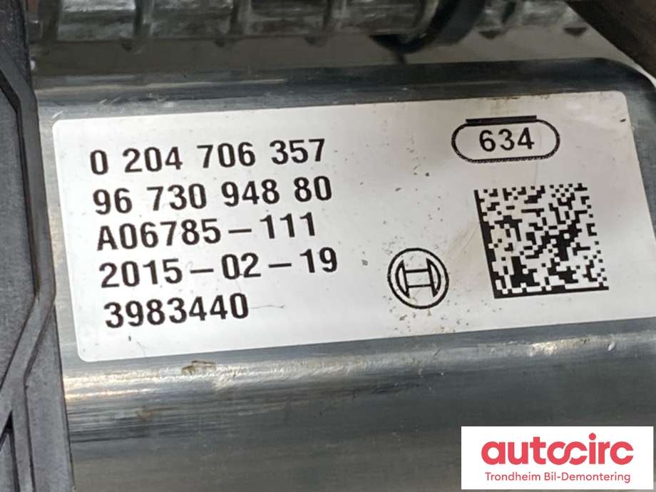 Håndbrekk/parkbrems elektrisk, fra bakstilling til Peugeot 3008 2009-2016 (Type I)  (9673094880|4702 12|)