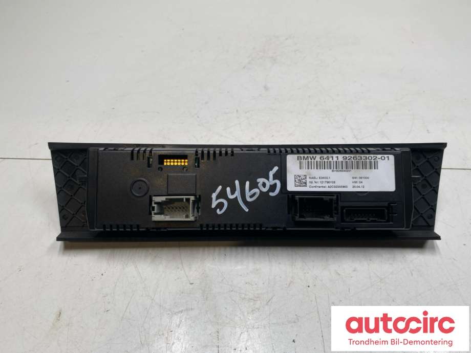 Varmeapparat betjening til BMW 3-Serie 2005-2011 (E90/E91/E92/E93) (E90/E91/E92/E93) (64119263302|64119292262|)