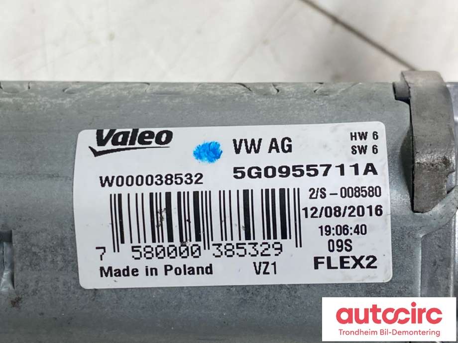 Viskermotor bakrute til VW Tiguan 2016-2020 (Type II, Fase 1)  (5G0955711A|5G0955711C|5G0955711D)