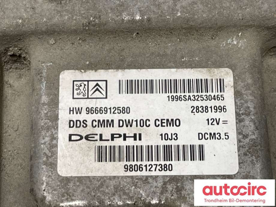 Styreenhet motor til Toyota Proace 2013-2016 (Type I)  (9806127380|SU001A0531|)