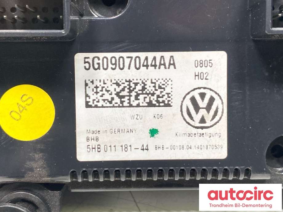 Varmeapparat betjening til VW Golf VII 2012-2017 (Fase 1)  (5G0907044AA|5HB011181-44|)