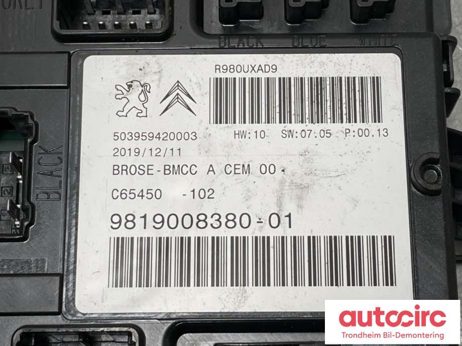 Styreenhet elektrisk bakluke til Opel Grandland X 2017-->>  (9819008380|)