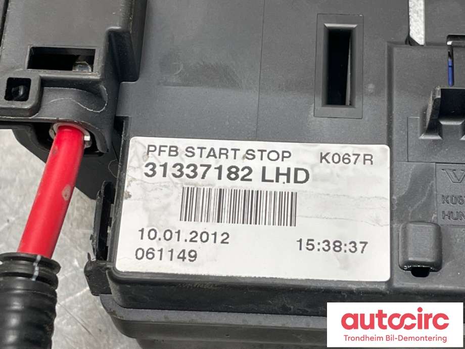 Sikringsboks motorrom til Volvo V60 2010-2013 (Type I, Fase 1)  (31337182|31337185|)