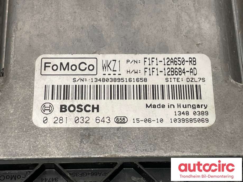 Styreenhet motor til Ford Focus 2014-2018 (Type III, Fase 2)  (F1F1-12A650-RB|2059208|F1FJ-12A650-AD)