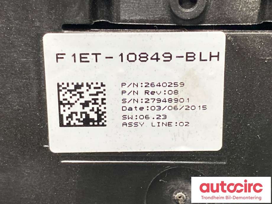 Instrumentpanel til Ford Focus 2014-2018 (Type III, Fase 2)  (F1ET-10849-BLH|F1ET-10849-BLX|2303630)