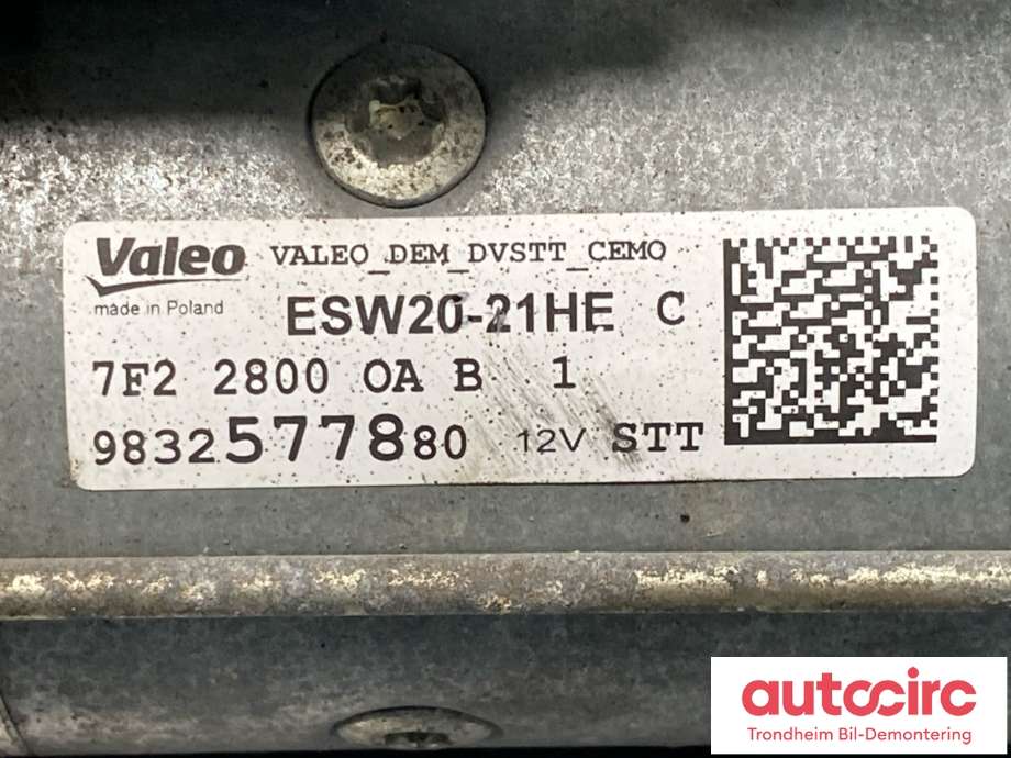 Starter diesel til Opel Combo E 2019-->>  (9832577880|1627658880|)