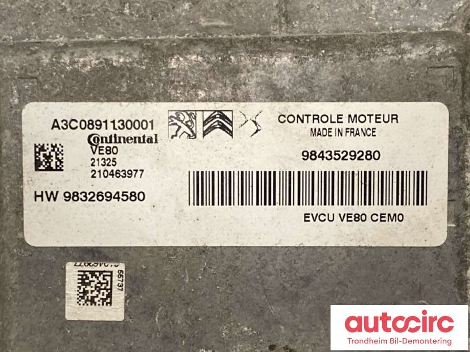 Styreenhet motor til Opel Combo E 2019-->>  (9832694580|)