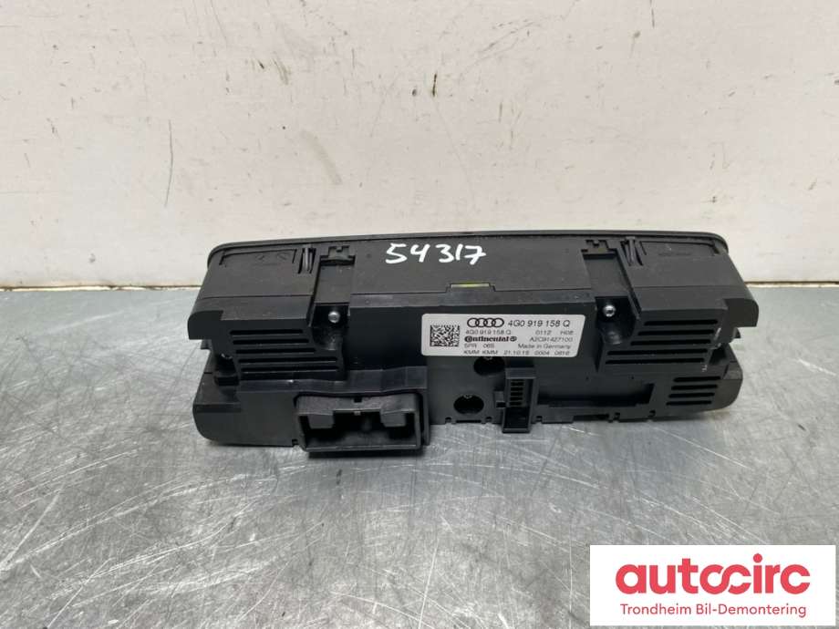 Varmeapparat betjening bak til Audi A6, Allroad 2015-2019 (Type III, Fase 2) (C7) (C7) (4G0919158Q|)