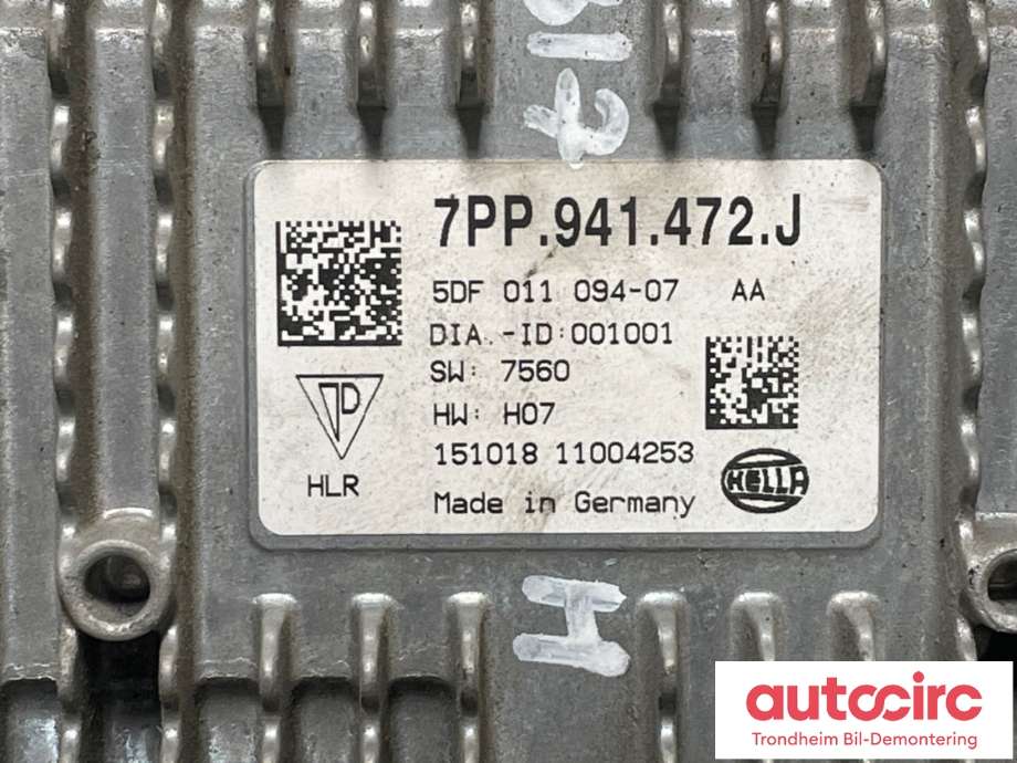 Styreenhet xenon/ballast til Audi A6, Allroad 2015-2019 (Type III, Fase 2) (C7) (C7) (7PP941472J|7PP941472K|)