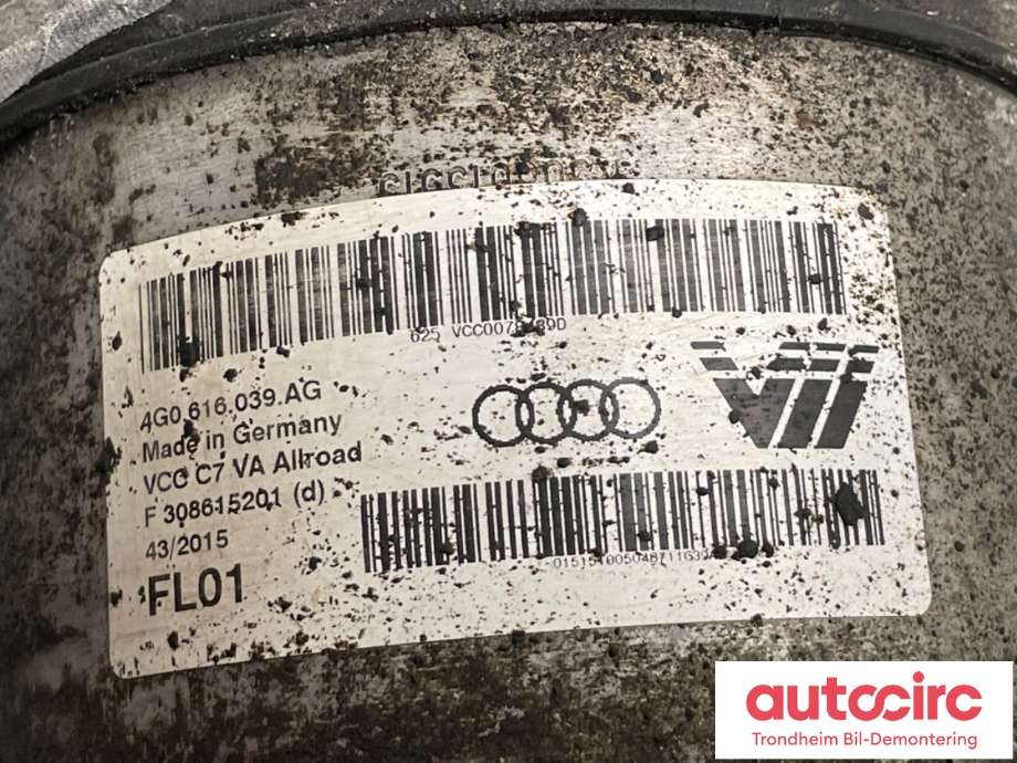 Fjær foran nivå luftpute/belg til Audi A6, Allroad 2015-2019 (Type III, Fase 2) (C7) (C7) (4G0616039AG|4G0616039AM|4G0616039AR)