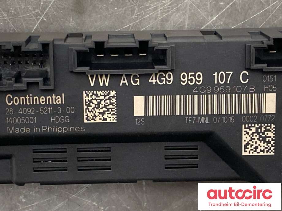 Styreenhet elektrisk bakluke til Audi A6, Allroad 2015-2019 (Type III, Fase 2) (C7) (C7) (4G9959107C|)