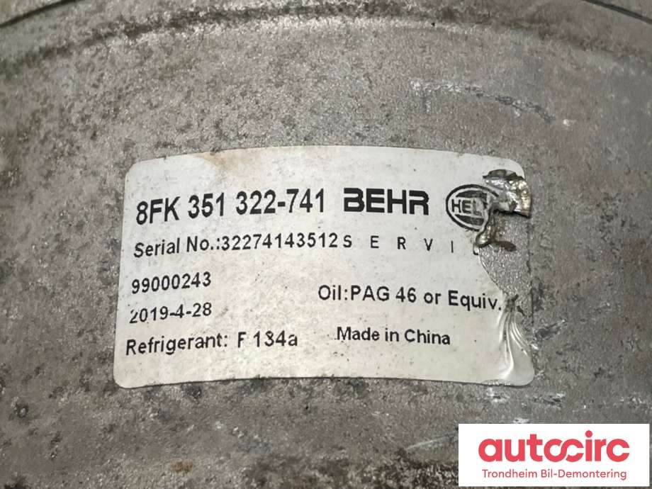 Aircondition kompressor til Škoda Octavia 2009-2013 (Type II, Fase 2)  (5N0820803C|1K0820808F|5K0820803K)