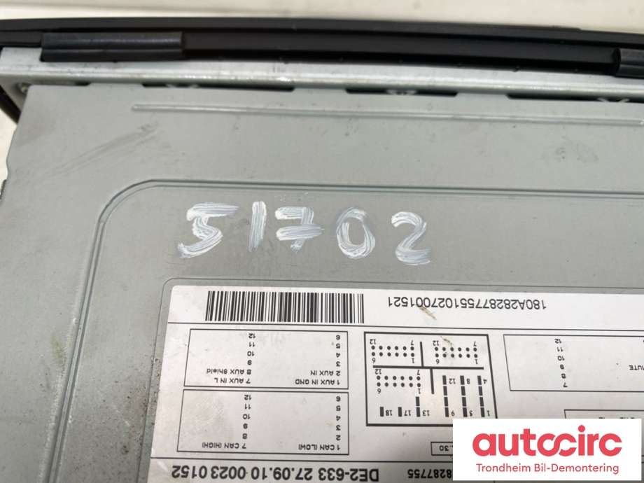 Bilstereo CD-veksler til Audi A1 2010-2014 (Type I, Fase 1) (DELPHI/AUDI|8X0 035 180A|8X0 035 459|8X0 035 180 G)