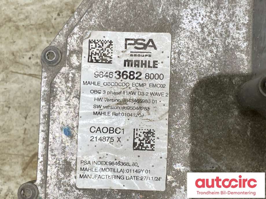 Batterilader (OBC - On Board Charger) til Opel Combo E 2019-->>  (MAHLE|)