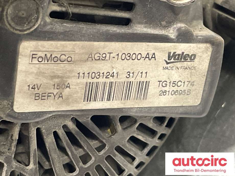Dynamo diesel til Ford S-Max 2010-2015 (Type I, Fase 2)  (VALEO|1678608|AG9T-10300-AA|1857695)