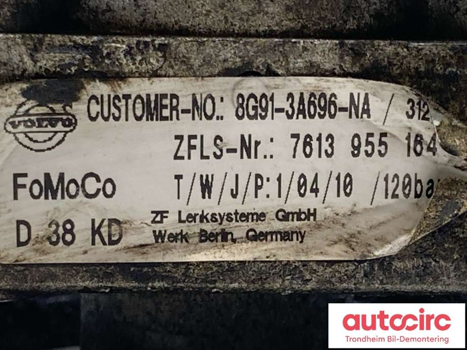 Servo pumpe mekanisk til Volvo V70 2007-2013 (Type III, Fase 1)  (8G91-3A696-NA|36051721|)