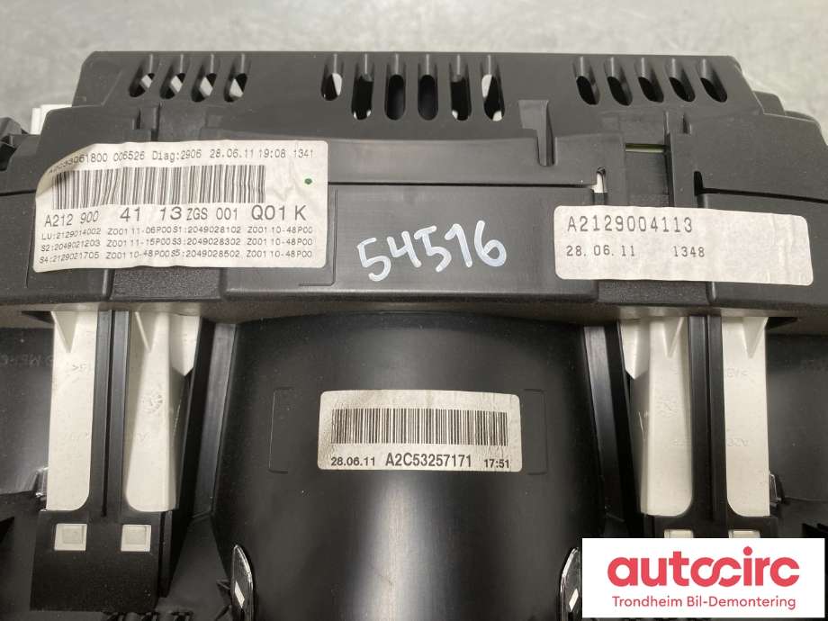 Instrumentpanel til Mercedes E-Klasse 2009-2013 (Fase 1) (W212) (W212) (A2129004113|)