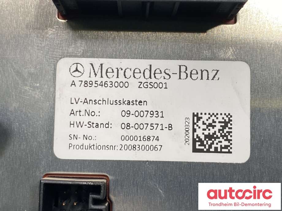 Styreenhet batteri elbil (BMS - Battery Management System) til Mercedes EQC 2019-->> (A7895463000|)