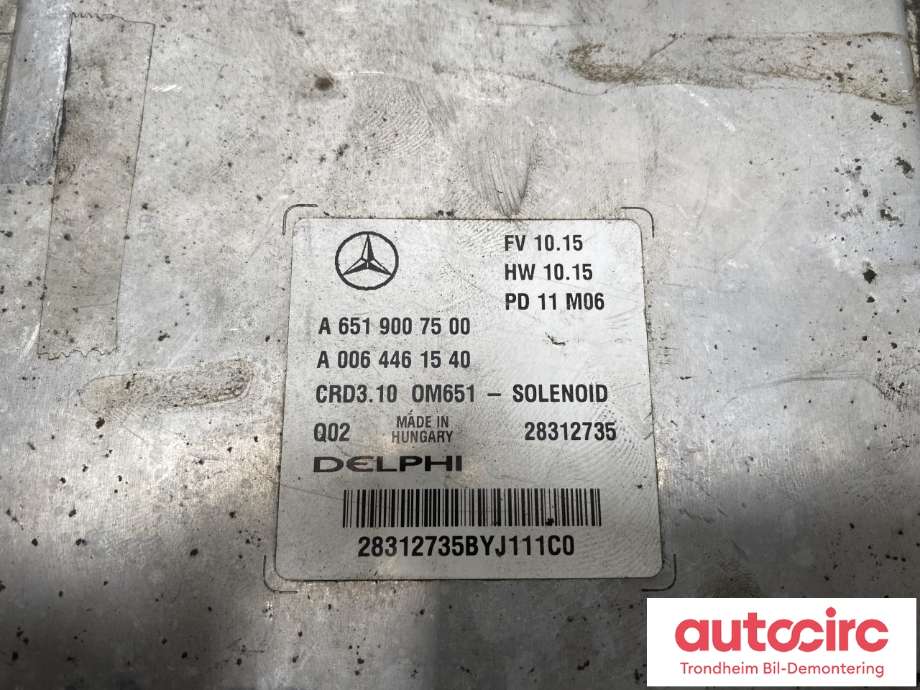 Styreenhet motor til Mercedes E-Klasse 2009-2013 (Fase 1) (W212) (W212) (A6519007500|)
