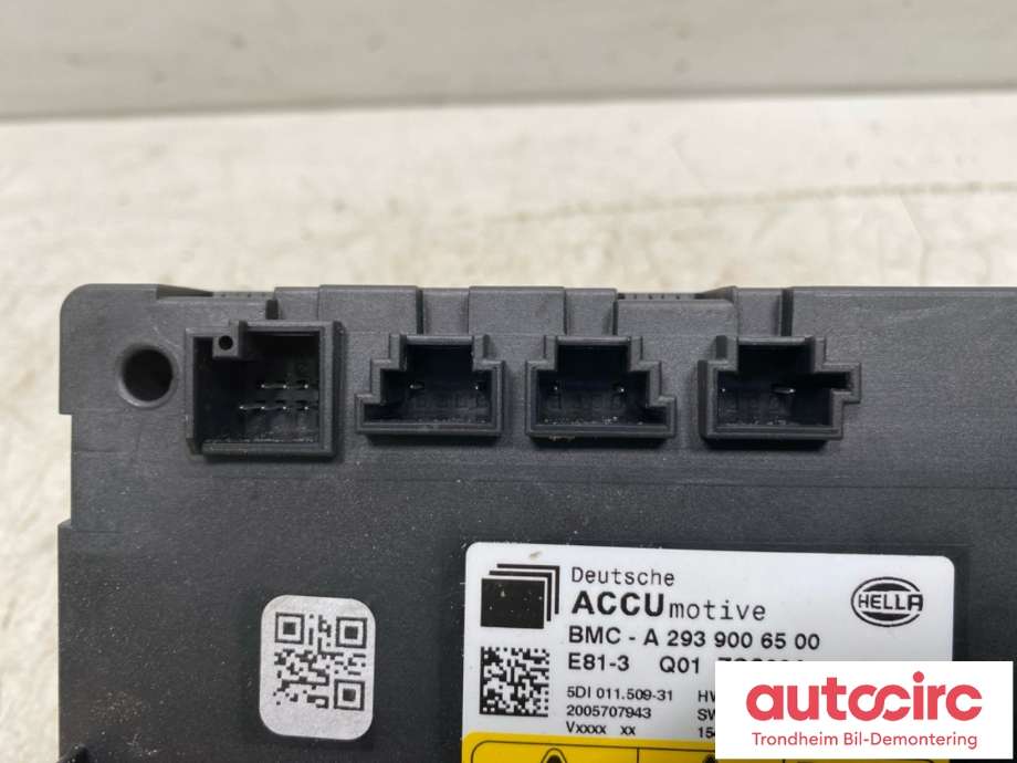 Styreenhet batteri elbil (BMS - Battery Management System) til Mercedes EQC 2019-->> (HELLA / ACCUMOTIVE|A2939006500|5DI 011.509-31|)