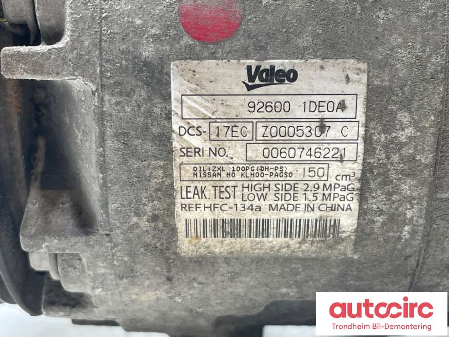 Aircondition kompressor til Nissan X-Trail 2007-2014 (T31) (T31) (926001DE0A|)