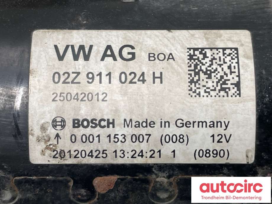 Starter diesel til VW Golf VI 2008-2012  (02Z911024H|)