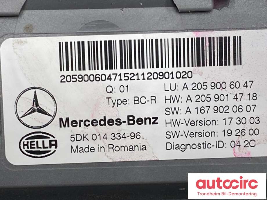 Styreenhet (SAM - Signal Acquisition Module) til Mercedes EQC 2019-->>  (A2059006047|)