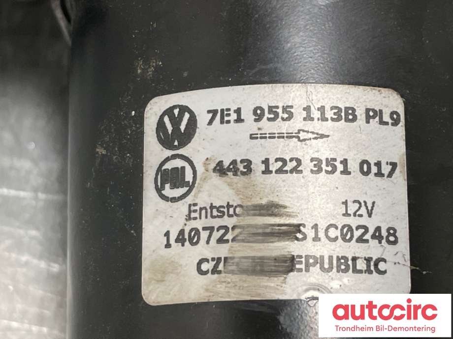 Viskermotor frontrute til VW Transporter / Caravelle 2009-2015 (Fase 2) (T5) (T5) (7E1955113B|7E1955113D|443122351017)