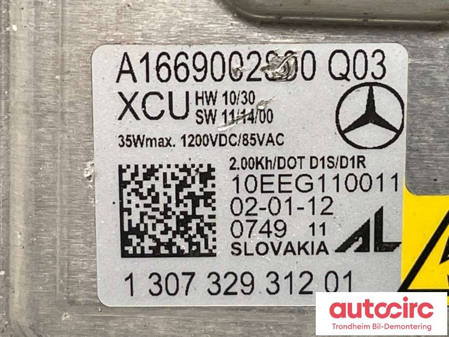 Styreenhet xenon/ballast til Mercedes C-Klasse 2011-2014 (Fase 2) (W204) (W204) (A1669002800|)