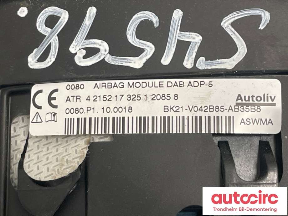 Airbag rattpute til Ford Transit Custom 2013-2023 (Type I)  (1763190|BK21-V042B85-AB35B8|)