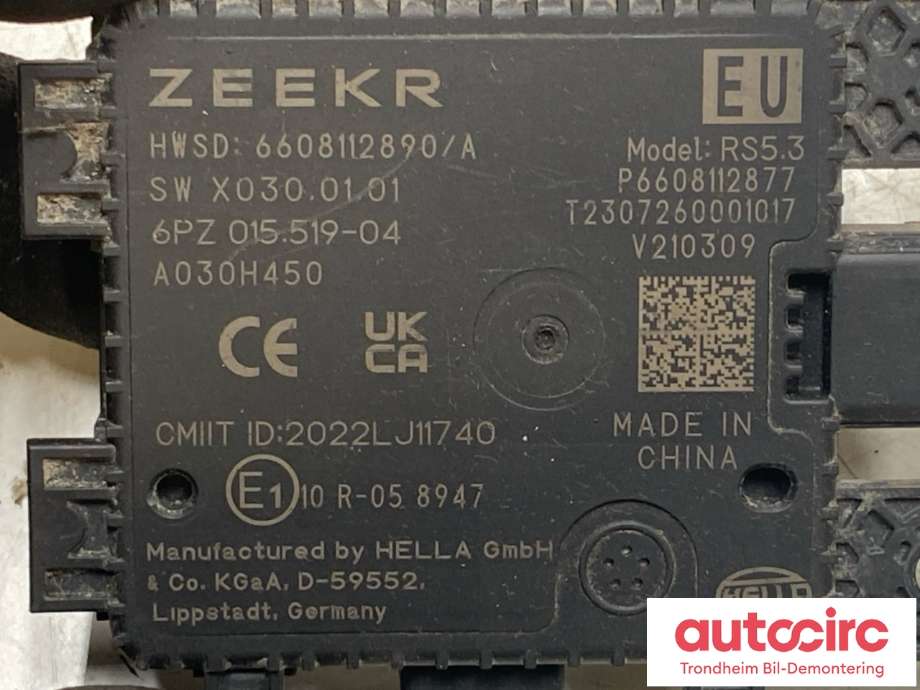 Sensor blindsone til Zeekr X 2025-->>  (6608112890|)