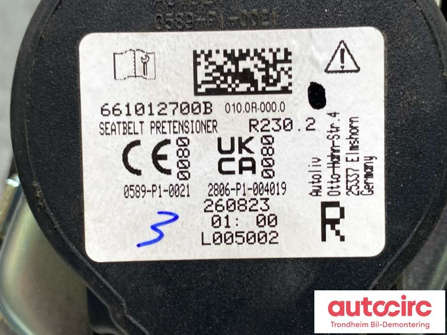 Sikkerhetsbelte foran høyre til Citroën DS4 2011-2017 (8975 ZN|)