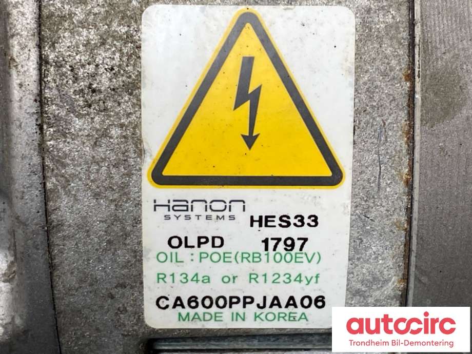 Aircondition kompressor elbil til Hyundai Kona 2017-2021 (Type I, Fase 1) (97701K4000|)